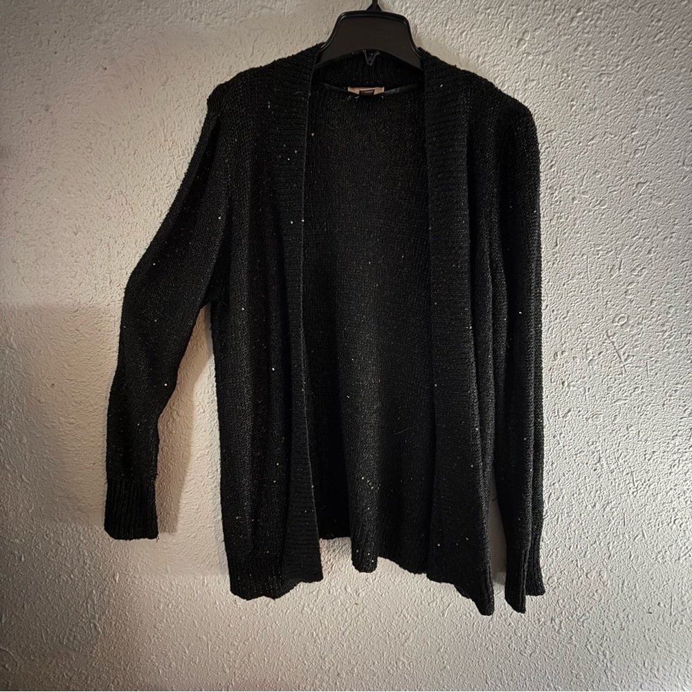 White Stag Black Open-Front Cardigan